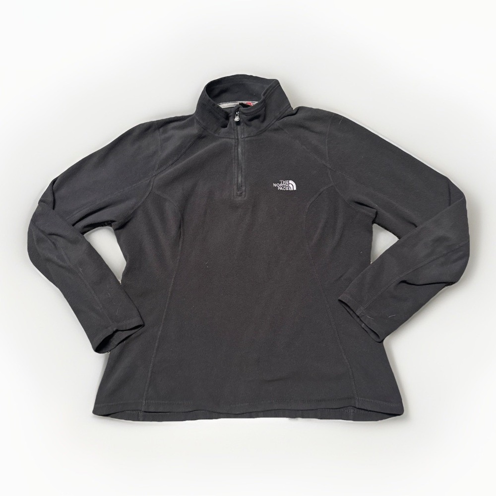 The North Face 1/4 Zip‎ Lightweight Fleece Pullover Dark Grey Medium Logo